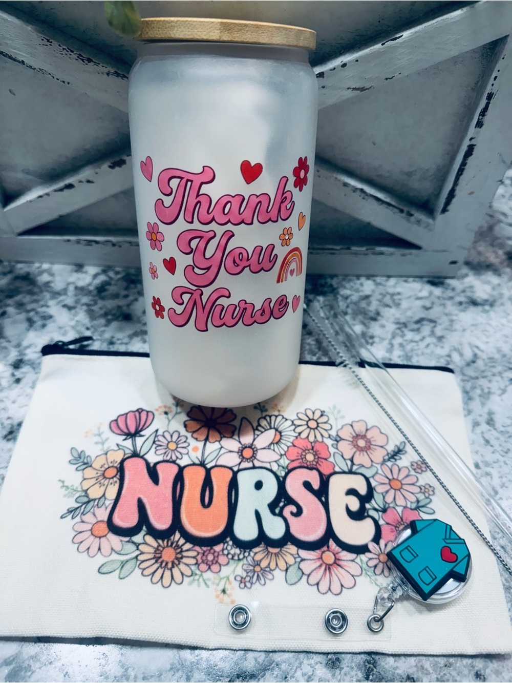 4-piece Thank You Nurse Pink  Tumbler -